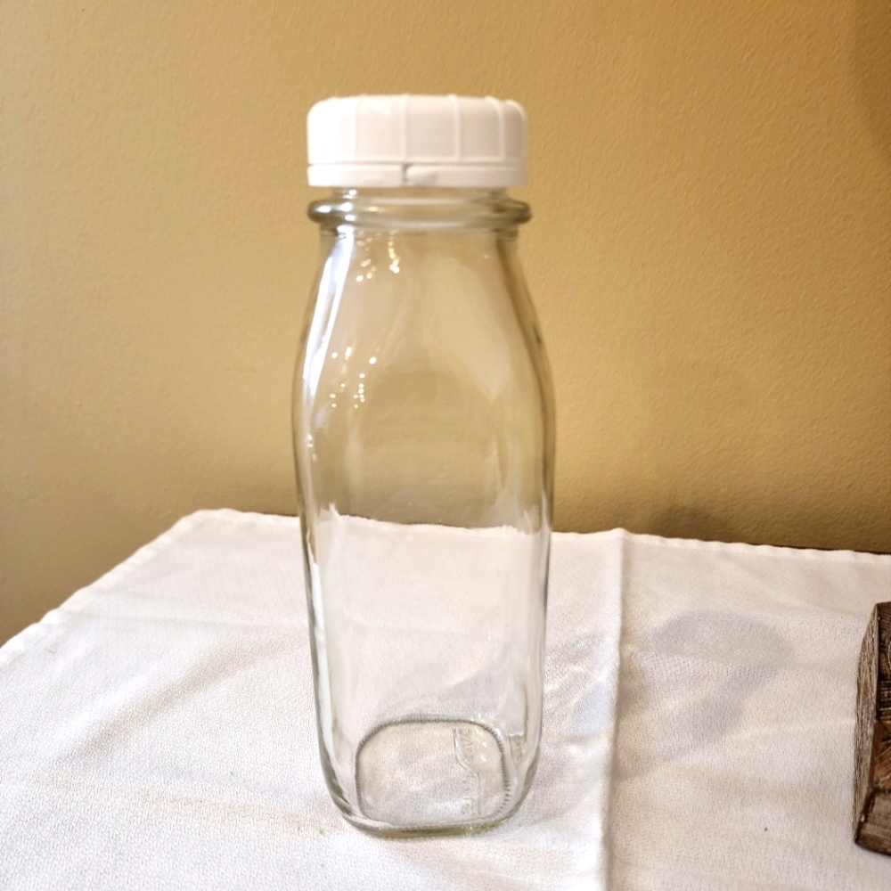 New Stanpac Clear Glass Liquid Milk Jar Container Decanter 16 ounces